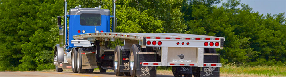 flatbed trailer and semi